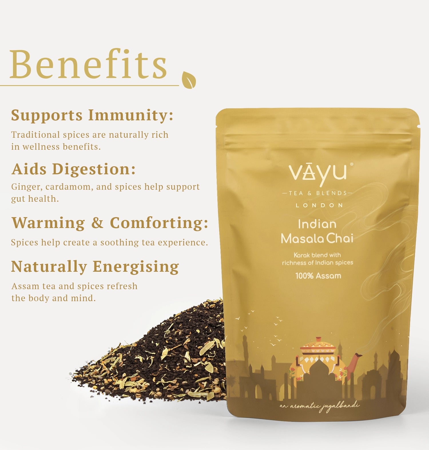 Indian Masala Chai (Cardamom, Cinnamon & Ginger)