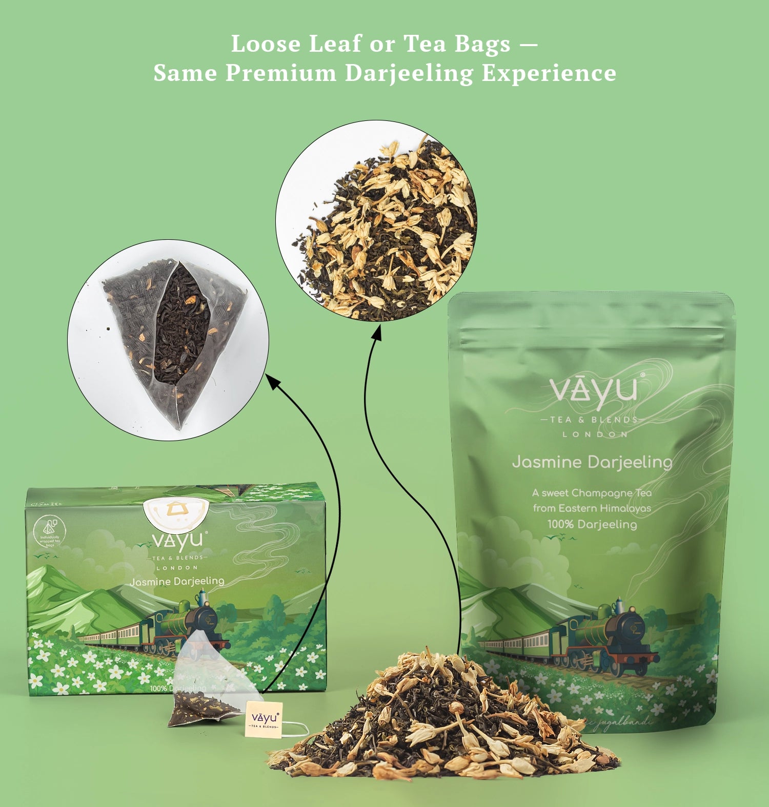 Jasmine Darjeeling (Organic Green Tea with Jasmine) Loose Tea