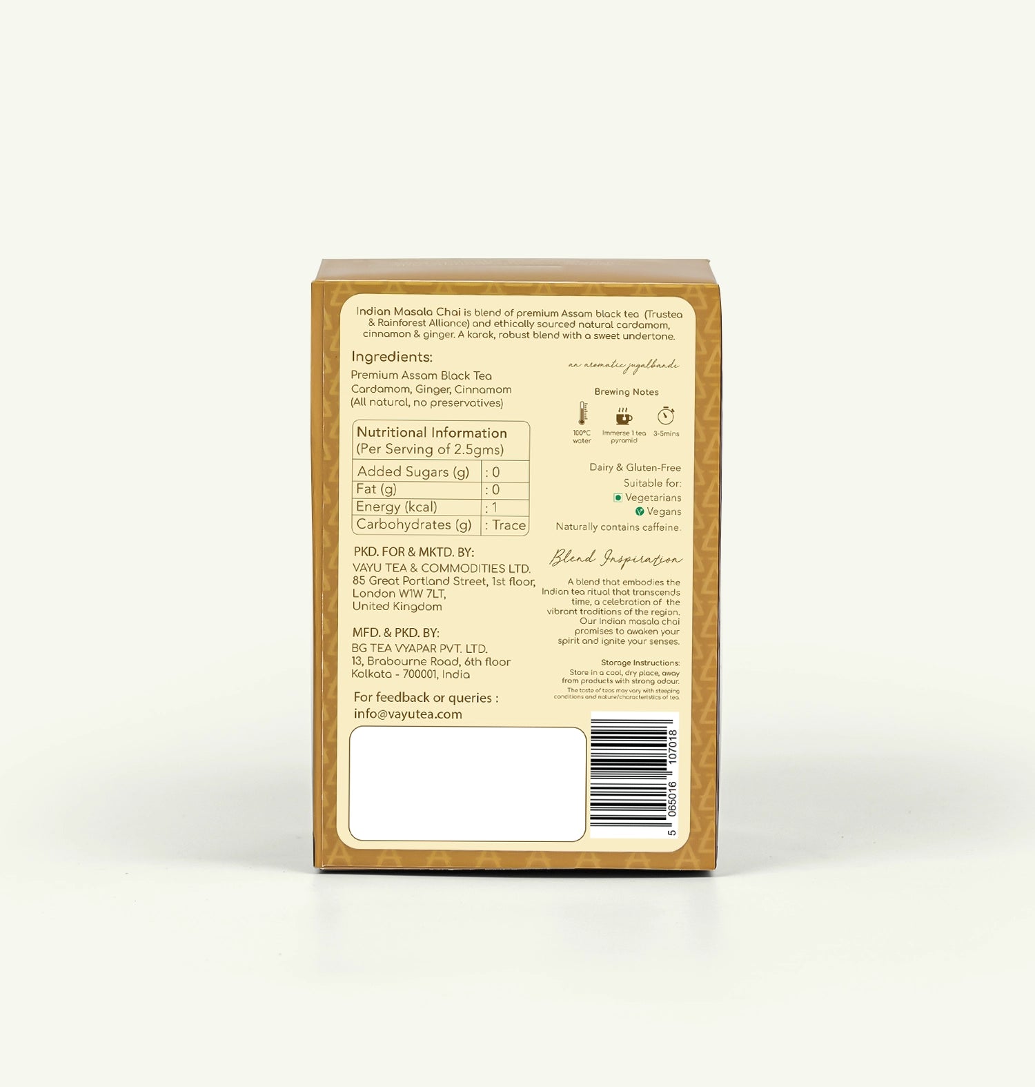 Indian Masala Chai (Cardamom, Cinnamon & Ginger)