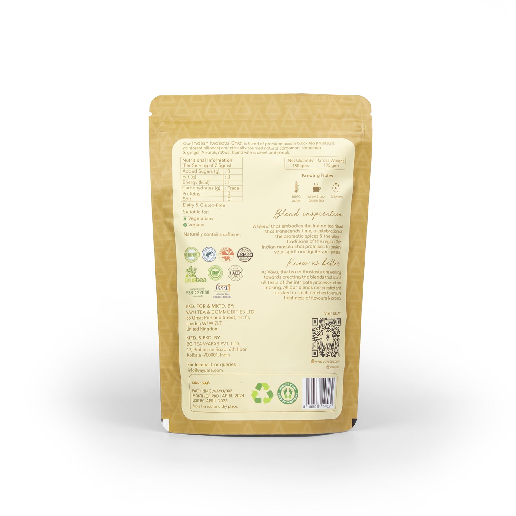 Indian Masala Chai (Loose Tea 180gms)