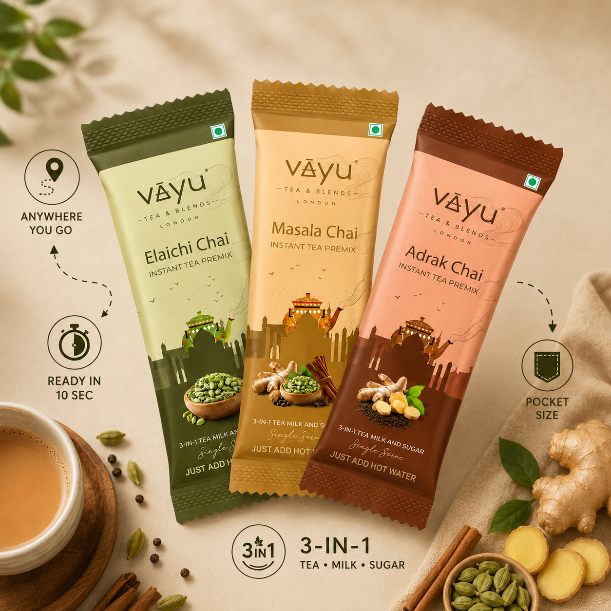 Trio Pack Tea Premix 30 Sachets