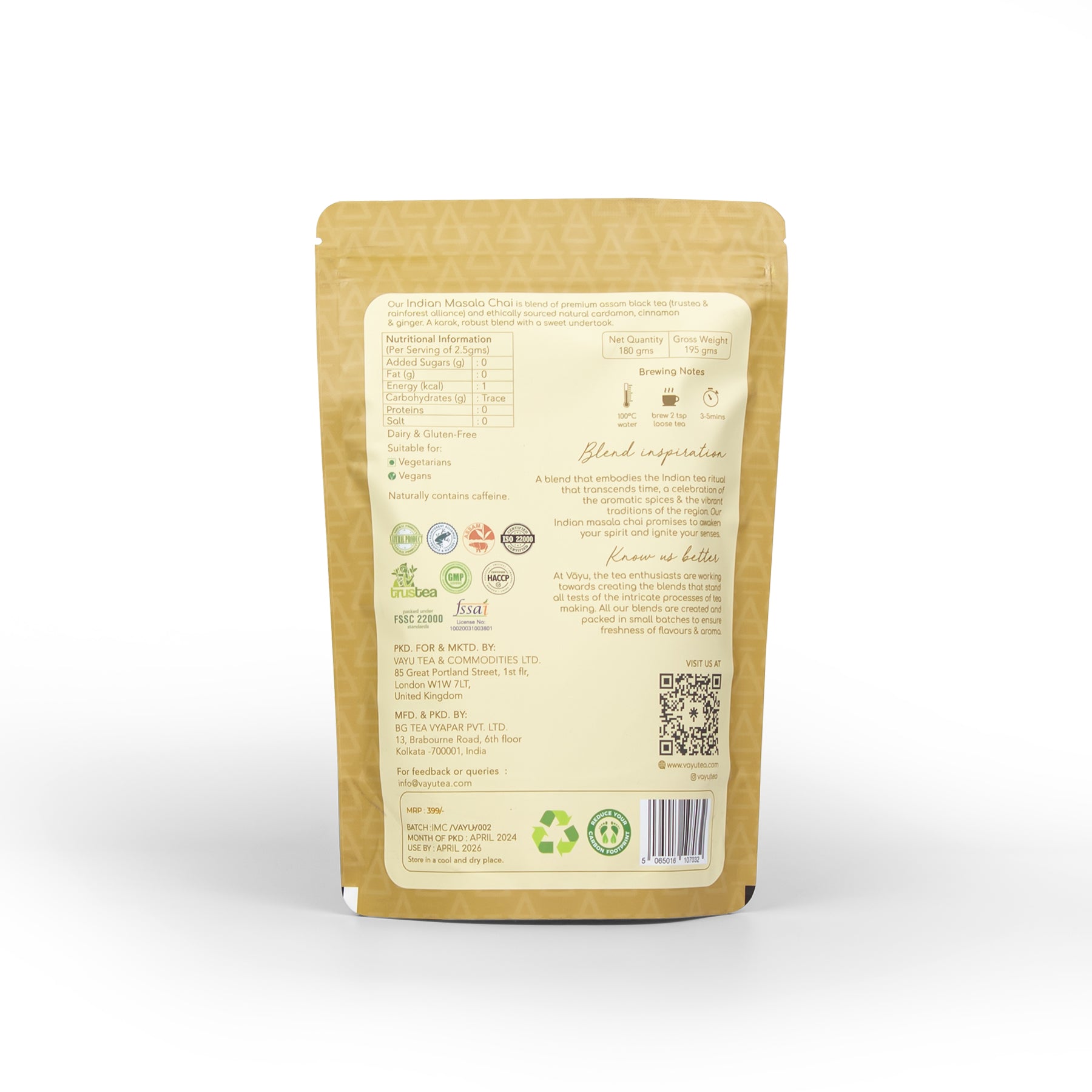 Indian Masala Chai (Loose Tea 180gms)