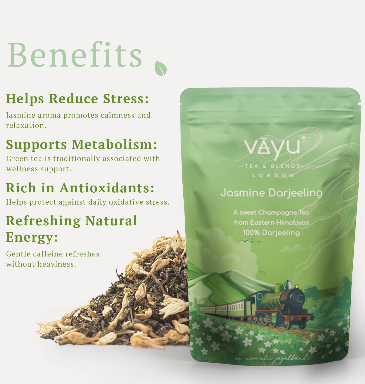 Jasmine Darjeeling (Organic Green Tea with Jasmine) Loose Tea