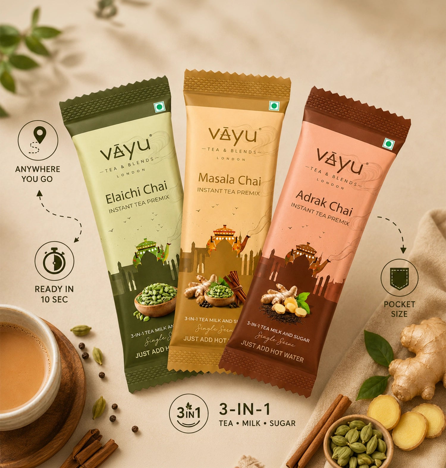 Trio Pack Tea Premix 30 Sachets
