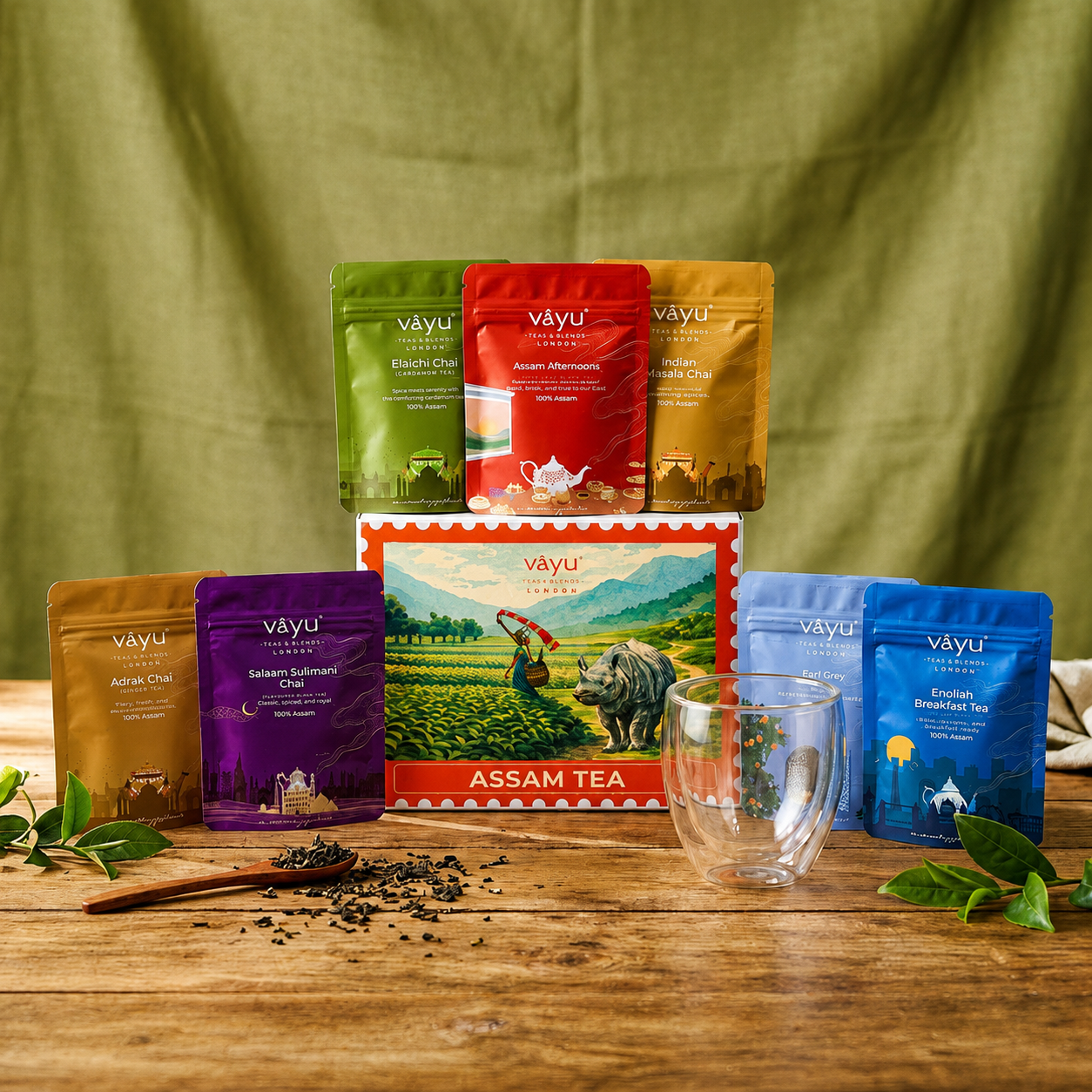 Vayu’s Assam Tea Trial Pack with FREE Glass (Loose Tea)